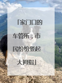 家门口的车管所，市民纷纷竖起大拇指