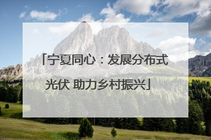 宁夏同心：发展分布式光伏 助力乡村振兴
