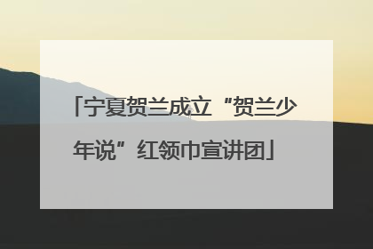 宁夏贺兰成立“贺兰少年说”红领巾宣讲团