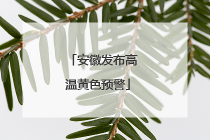 安徽发布高温黄色预警