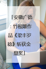 安徽广德：竹根雕作品《梁丰岁稔》斩获金鼎奖