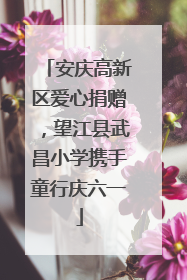 安庆高新区爱心捐赠，望江县武昌小学携手童行庆六一