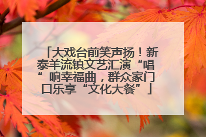 大戏台前笑声扬！新泰羊流镇文艺汇演“唱”响幸福曲，群众家门口乐享“文化大餐”