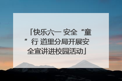 快乐六一 安全“童”行 道里分局开展安全宣讲进校园活动