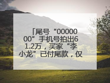尾号“0000000”手机号拍出61.2万，买家“李小龙”已付尾款，仅享有使用权