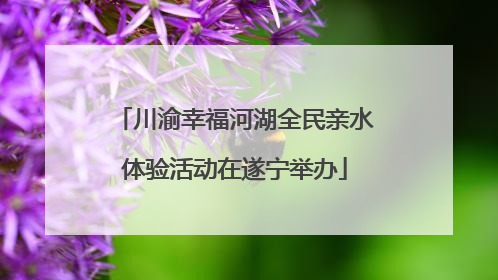 川渝幸福河湖全民亲水体验活动在遂宁举办