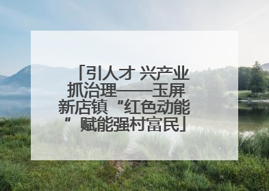引人才 兴产业 抓治理——玉屏新店镇“红色动能”赋能强村富民