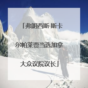 弗朗西斯·斯卡尔帕莱贾当选加拿大众议院议长
