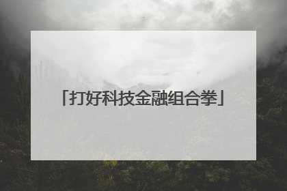 打好科技金融组合拳