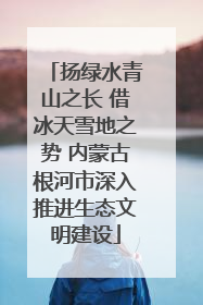 扬绿水青山之长 借冰天雪地之势 内蒙古根河市深入推进生态文明建设