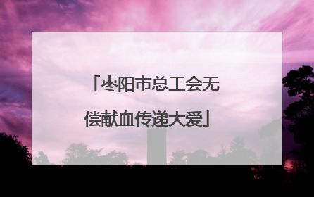 枣阳市总工会无偿献血传递大爱