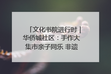 文化书院进行时｜华侨城社区：手作大集市亲子同乐 非遗传承暖邻心