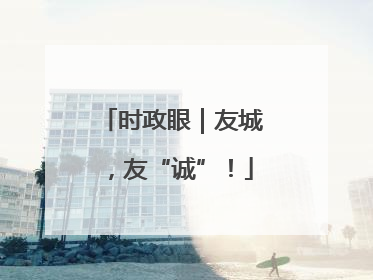时政眼｜友城，友“诚”！