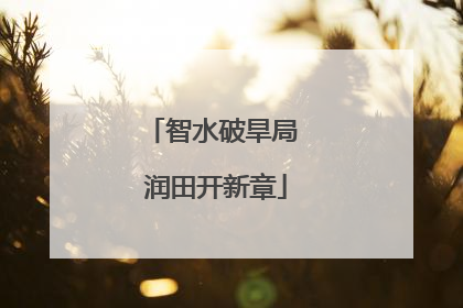 智水破旱局 润田开新章