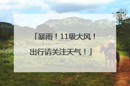 暴雨！11级大风！出行请关注天气！
