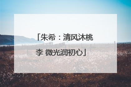 朱希：清风沐桃李 微光润初心