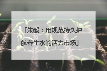 朱毅：用规范持久护航养生水的活力市场