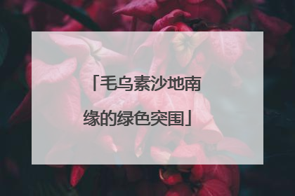 毛乌素沙地南缘的绿色突围