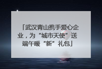 武汉青山携手爱心企业，为“城市天使”送端午暖“新”礼包