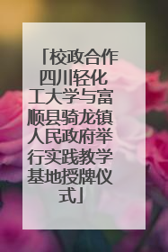 校政合作 四川轻化工大学与富顺县骑龙镇人民政府举行实践教学基地授牌仪式