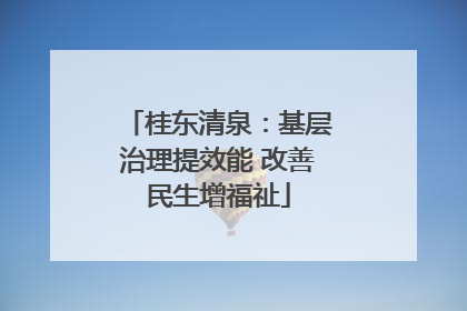 桂东清泉：基层治理提效能 改善民生增福祉
