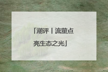 潮评丨流萤点亮生态之光