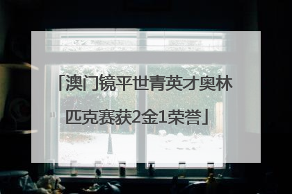 澳门镜平世青英才奥林匹克赛获2金1荣誉