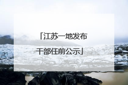 江苏一地发布干部任前公示