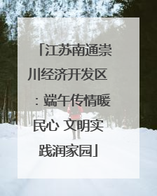 江苏南通崇川经济开发区：端午传情暖民心 文明实践润家园