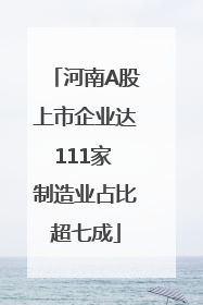 河南A股上市企业达111家 制造业占比超七成