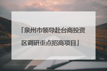 泉州市领导赴台商投资区调研重点招商项目