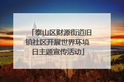 泰山区财源街道旧镇社区开展世界环境日主题宣传活动