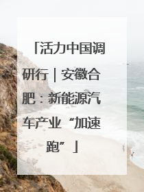 活力中国调研行｜安徽合肥：新能源汽车产业“加速跑”