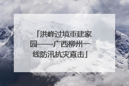 洪峰过境重建家园——广西柳州一线防汛抗灾直击