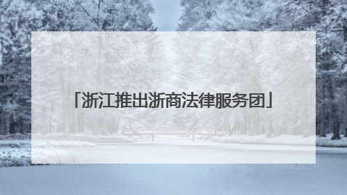 浙江推出浙商法律服务团