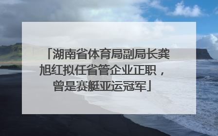 湖南省体育局副局长龚旭红拟任省管企业正职，曾是赛艇亚运冠军