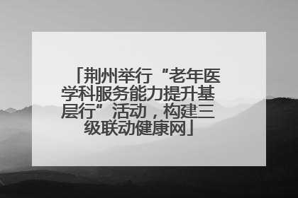 荆州举行“老年医学科服务能力提升基层行”活动，构建三级联动健康网