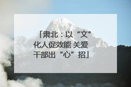 肃北：以“文”化人促效能 关爱干部出“心”招