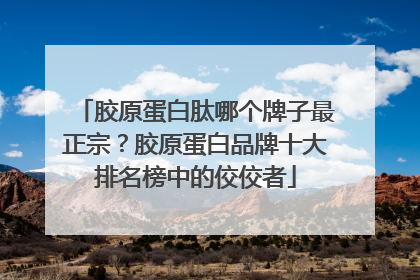 胶原蛋白肽哪个牌子最正宗？胶原蛋白品牌十大排名榜中的佼佼者