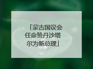 蒙古国议会任命赞丹沙塔尔为新总理