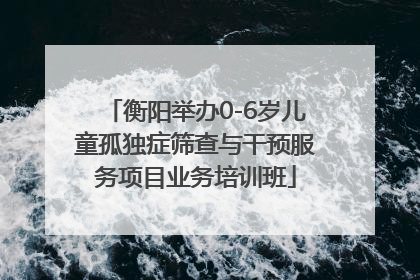 衡阳举办0-6岁儿童孤独症筛查与干预服务项目业务培训班