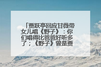 贾跃亭回应甘薇带女儿唱《野子》：你们唱得比爸爸好听多了；《野子》曾是贾跃亭“代表作”