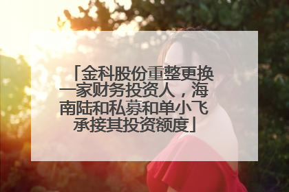金科股份重整更换一家财务投资人，海南陆和私募和单小飞承接其投资额度