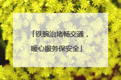 铁腕治堵畅交通，暖心服务保安全