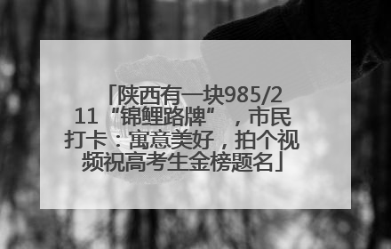陕西有一块985/211“锦鲤路牌”，市民打卡：寓意美好，拍个视频祝高考生金榜题名