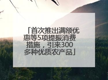 首次推出满额优惠等5项提振消费措施，引来300多种优质农产品