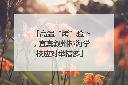 高温“烤”验下，宜宾叙州樟海学校应对举措多