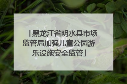 黑龙江省明水县市场监管局加强儿童公园游乐设施安全监管