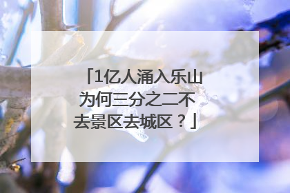 1亿人涌入乐山 为何三分之二不去景区去城区？