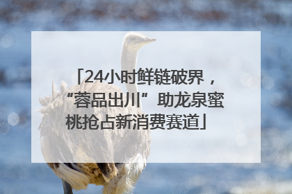 24小时鲜链破界，“蓉品出川”助龙泉蜜桃抢占新消费赛道